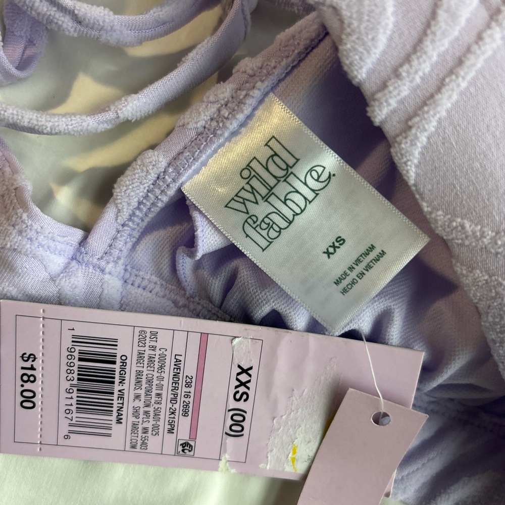 NWT Wavy Terry Textured Bikini Wild Fable™ Lilac Purple XXS - Picture 5 of 8